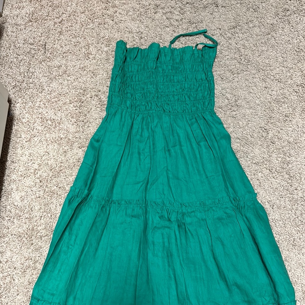 Teal Strapless Maxi Dress